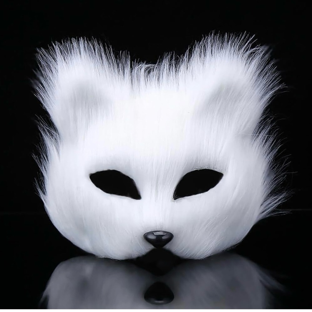 New Arctic Fox Half Face Eye Mask in white